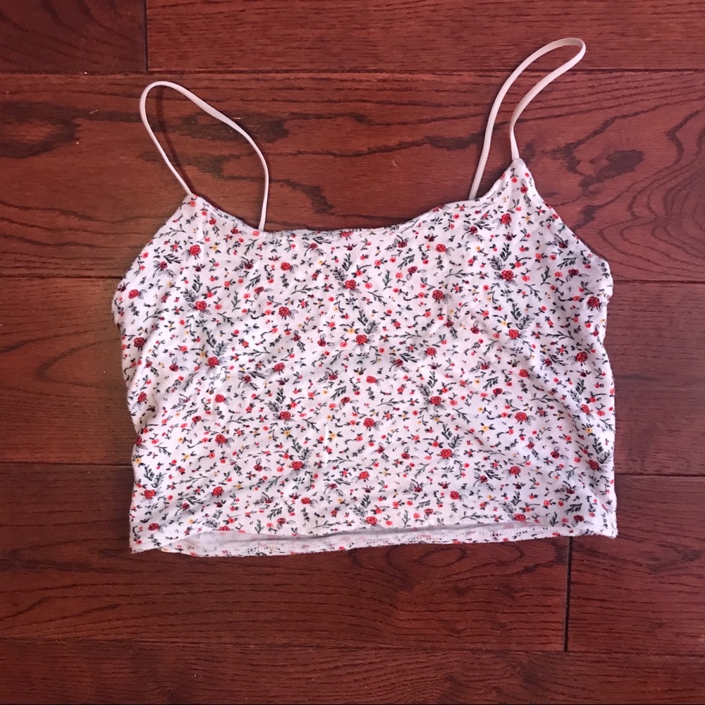 Pacsun floral cropped tank top